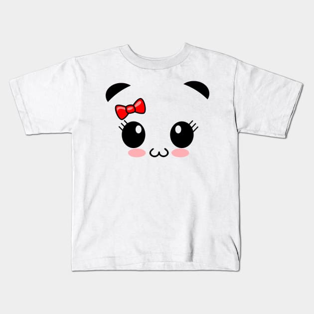 kawaii panda Kids T-Shirt by nZDesign